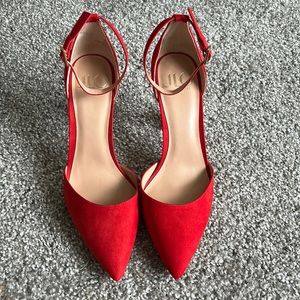 J Lo Red Gannon Pump Heels